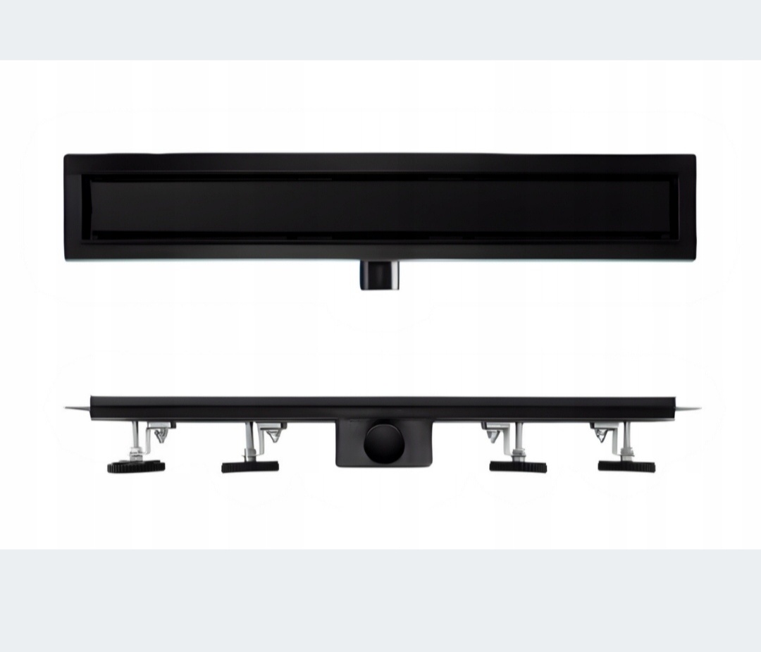Černý odtokový sprchový žlab 80cm