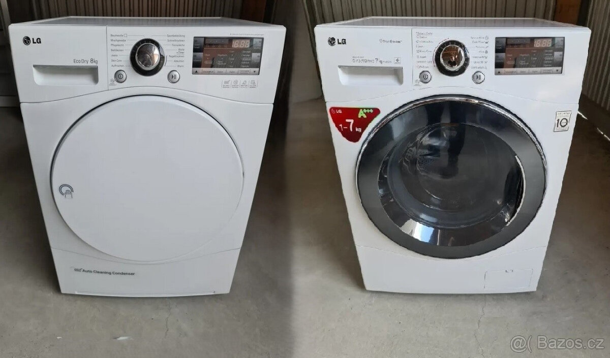 LG pračka a sušička 7 + 8kg