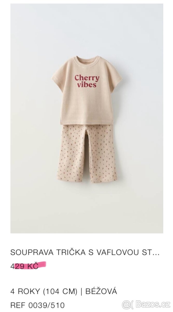 Set Zara kalhoty + tričko Cherry vel. 104 (4 roky)