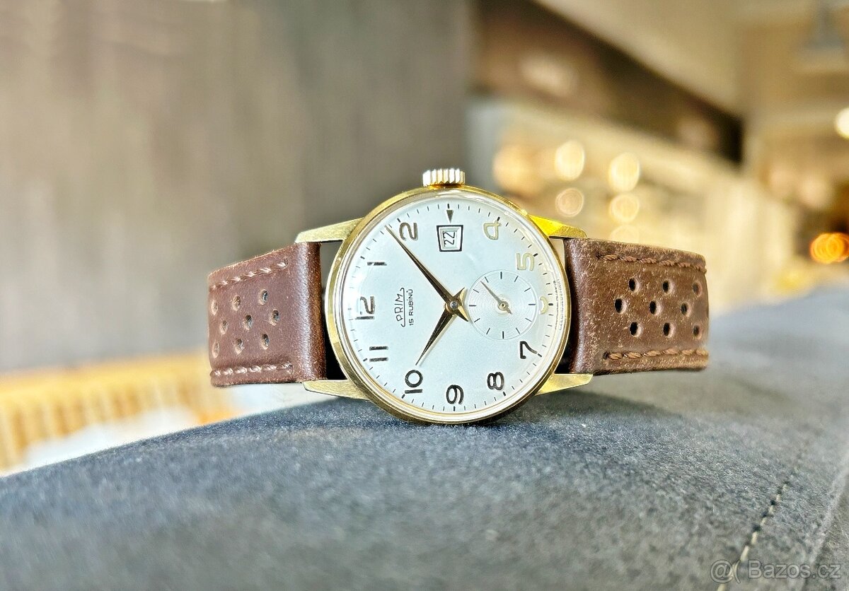 Československé Mechanické Retro Vintage hodinky PRIM Datumat