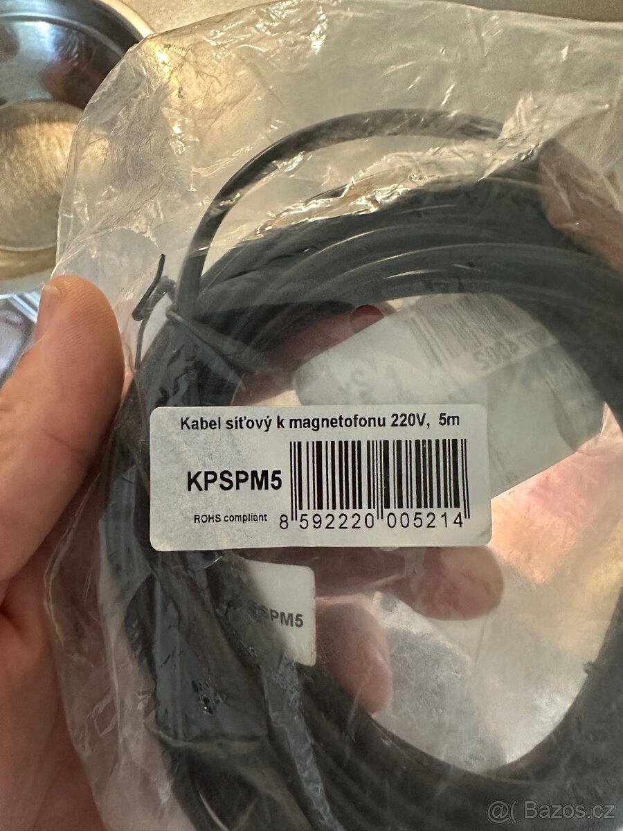 Prodám Kabel síťový k magnetofonu 220V, 5m – KPSPM5 (nový)