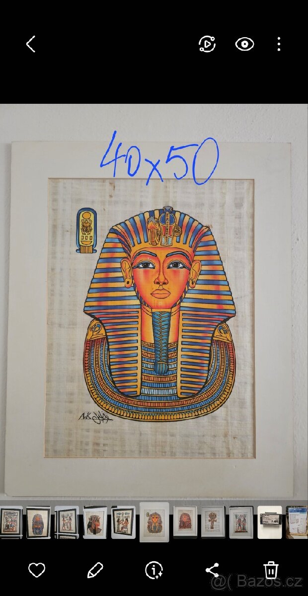 Papyrus Egypt zarámované