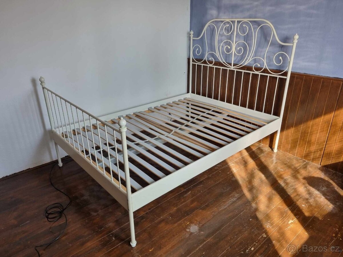 IKEA postel, bílá kovová, 140x200cm