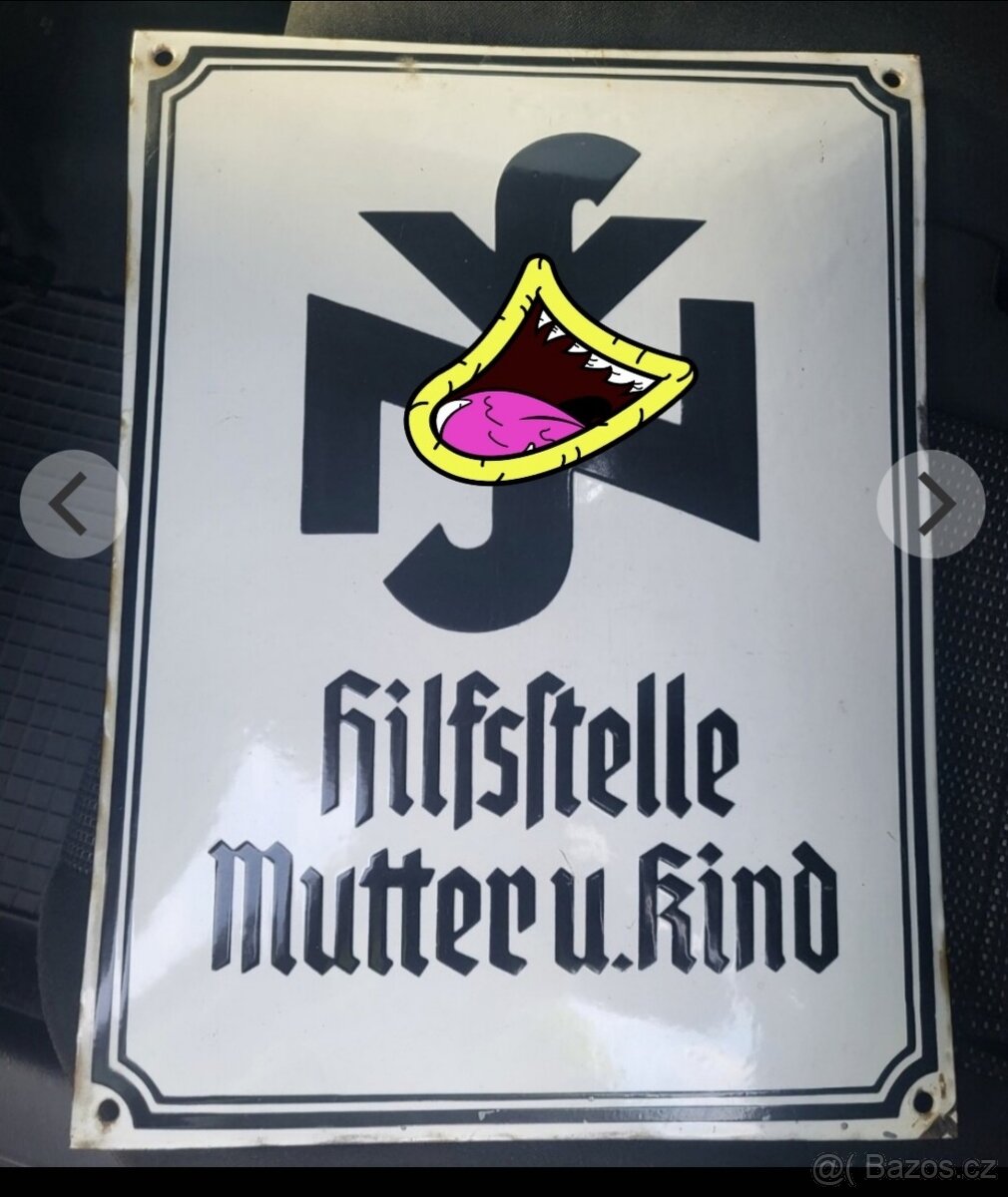 Smaltovana tabula cedula nacisticka NSV NSDAP