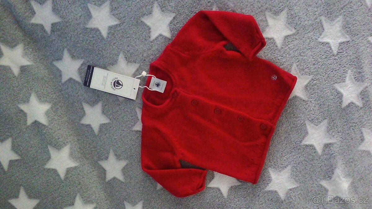 Červený vlněný svetřík Petit Bateau