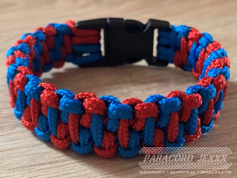 PARACORD náramek (19 cm) blue - red