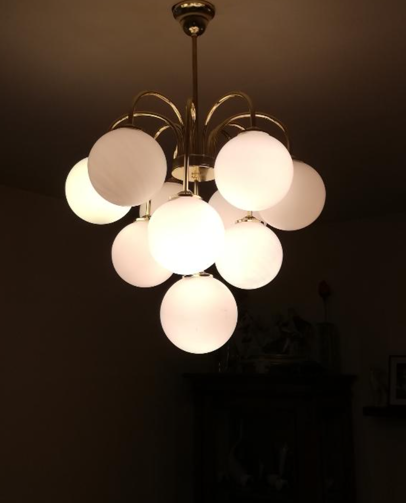 3 retro lustre 10 guľové sputniky