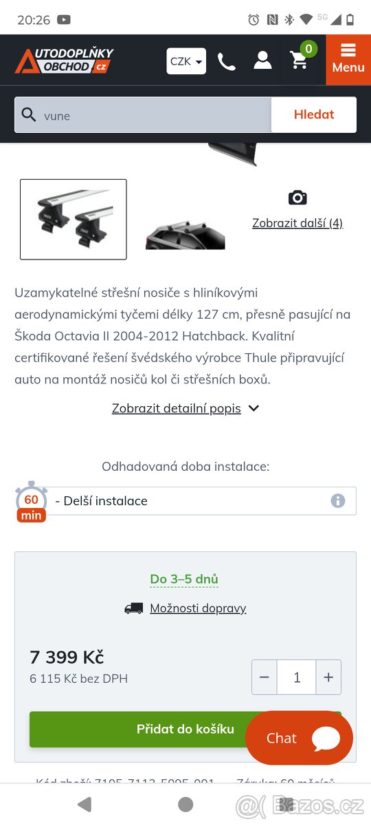 Příčníky Thule Octavia 2