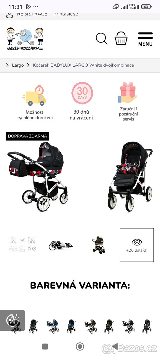 Kočárek Babylux largo trojkombinace