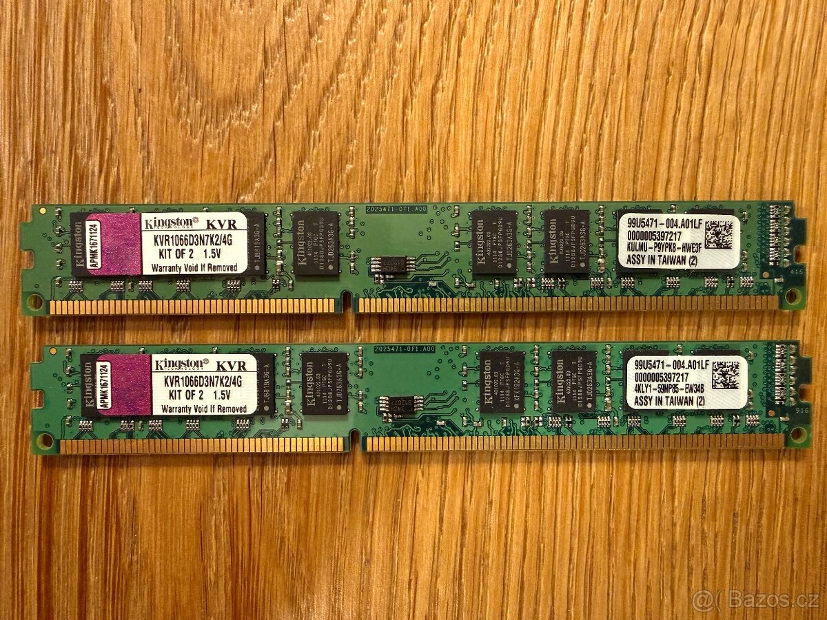 Kingston DDR3 1066MHz 4GB (2×2GB) KVR