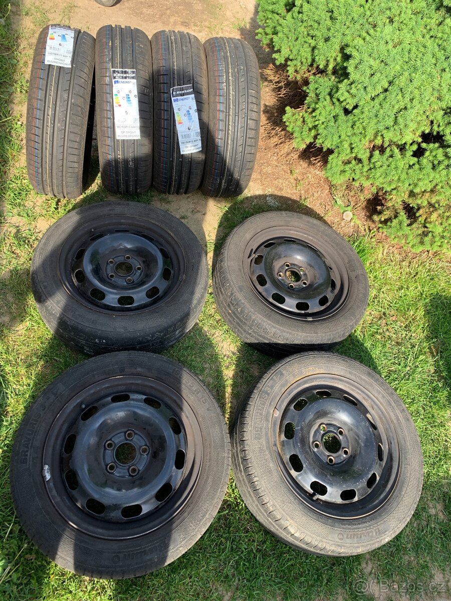 Nove pneumatiky Dunlop plechove disky 15 Rapid Fabia Octavia