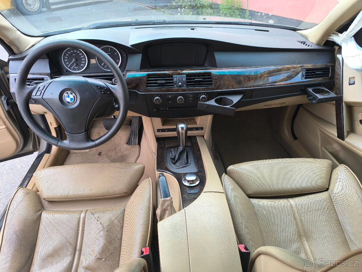 E60 Pre-lci.Béžová kůže comfort s výhřevem a odvětráním