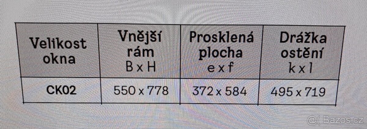 Střešní okno Velux