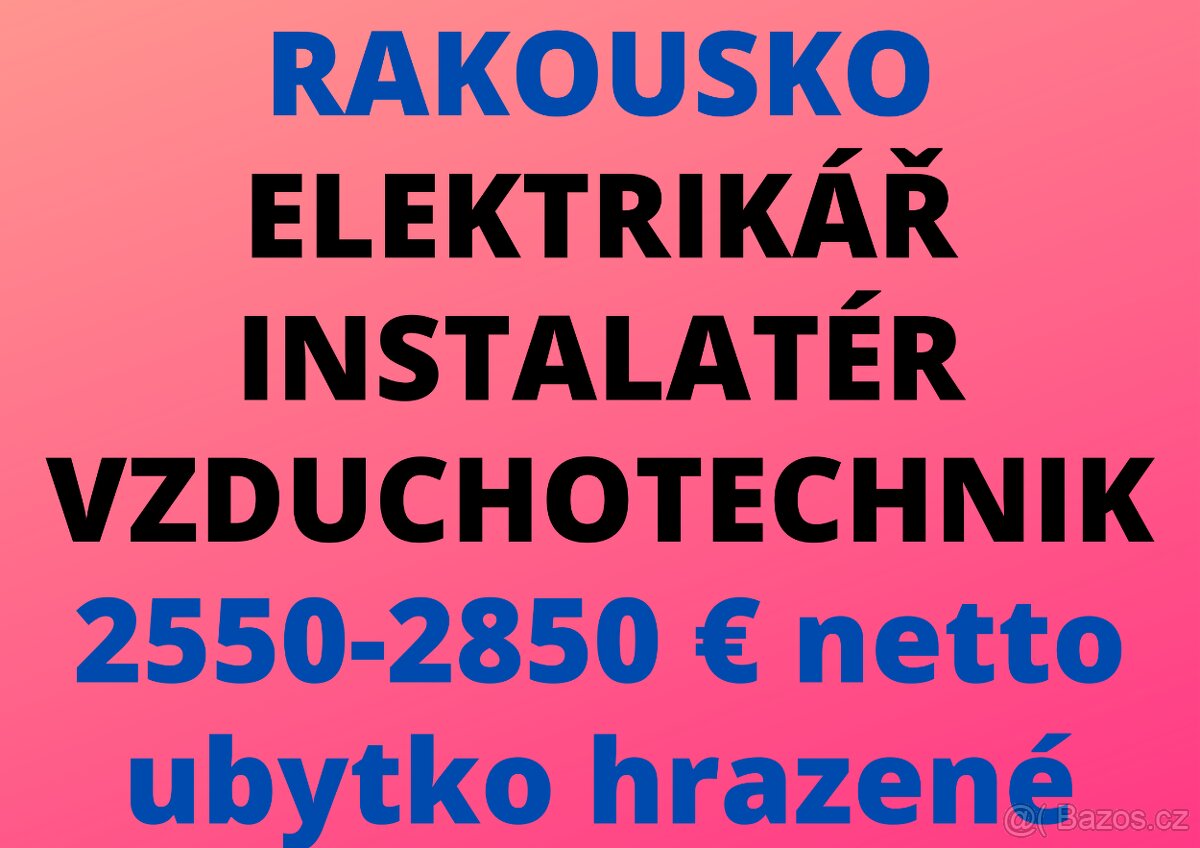 RAKOUSKO: ELEKTRIKÁŘ - INSTALATÉR - VZDUCHOTECHNIK