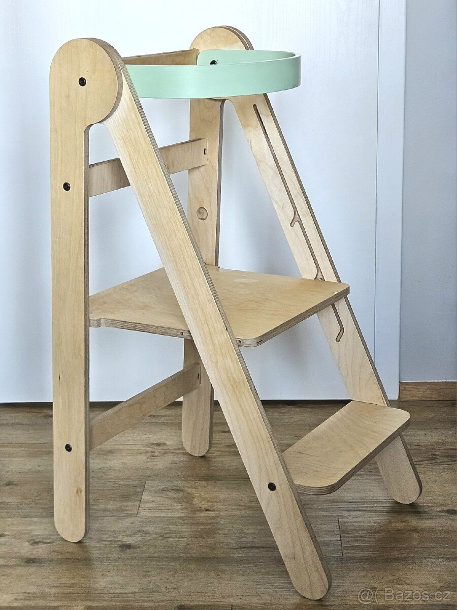 Učící věž pro děti skládací rostoucí lakovaná
