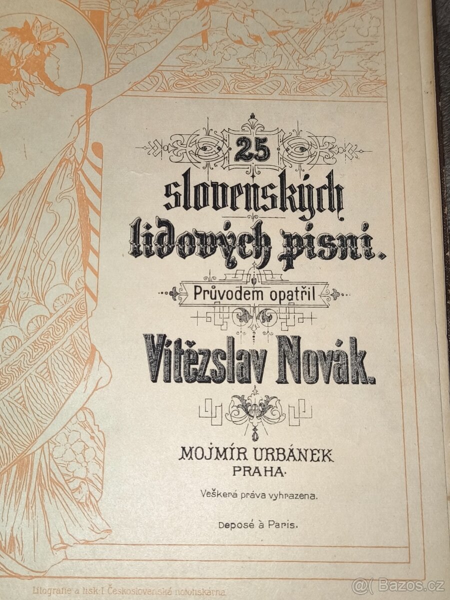 Slovenské písně s klavírním doprovodem.