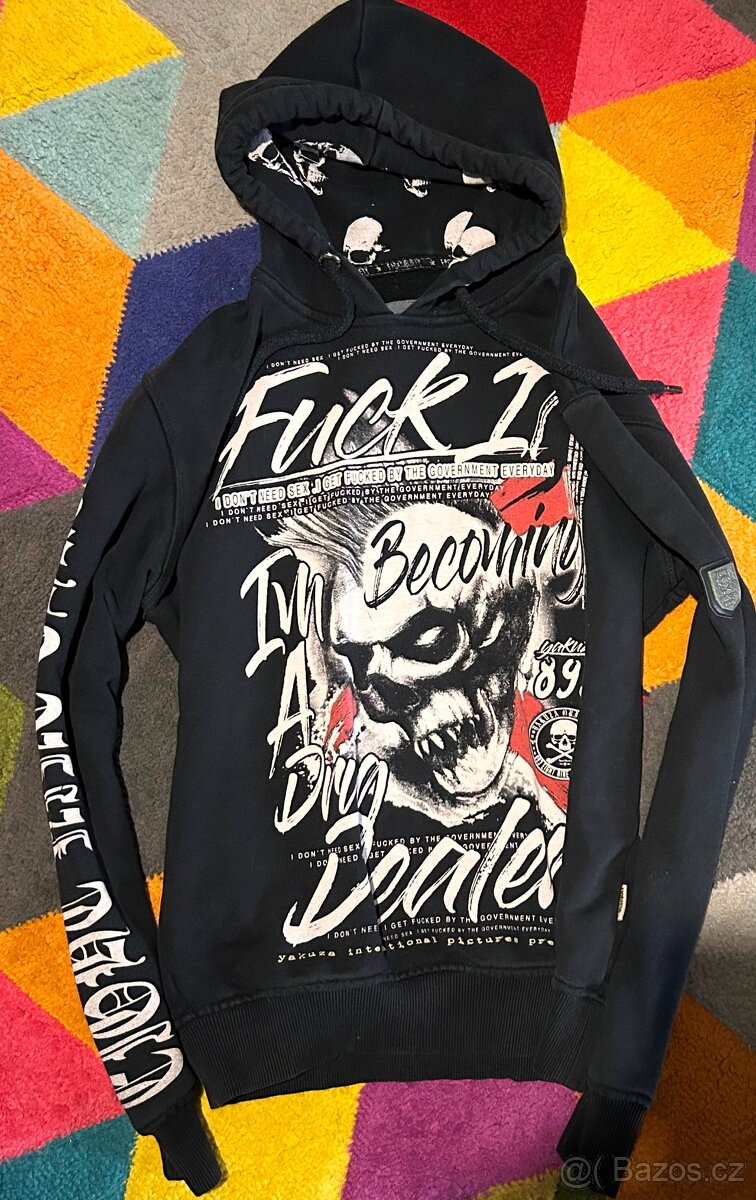 YAKUZA BAVLNĚNÁ STYLOVÁ KRÁSNÁ MIKINA M (M-L)🤩💪🏽