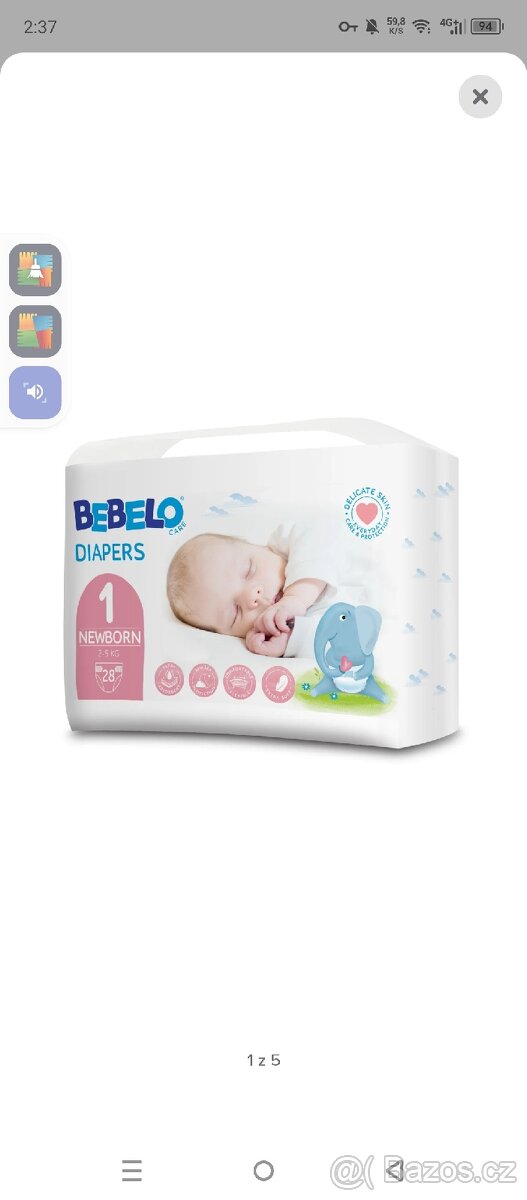 bebelo plenky od 1 až vel. 5