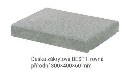 Deska zákrytová BEST II rovná přírodní 300×400×60 mm