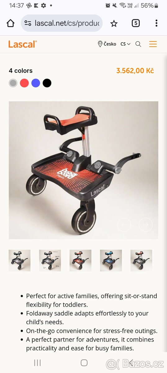 Stupínek a sedátko buggy board
