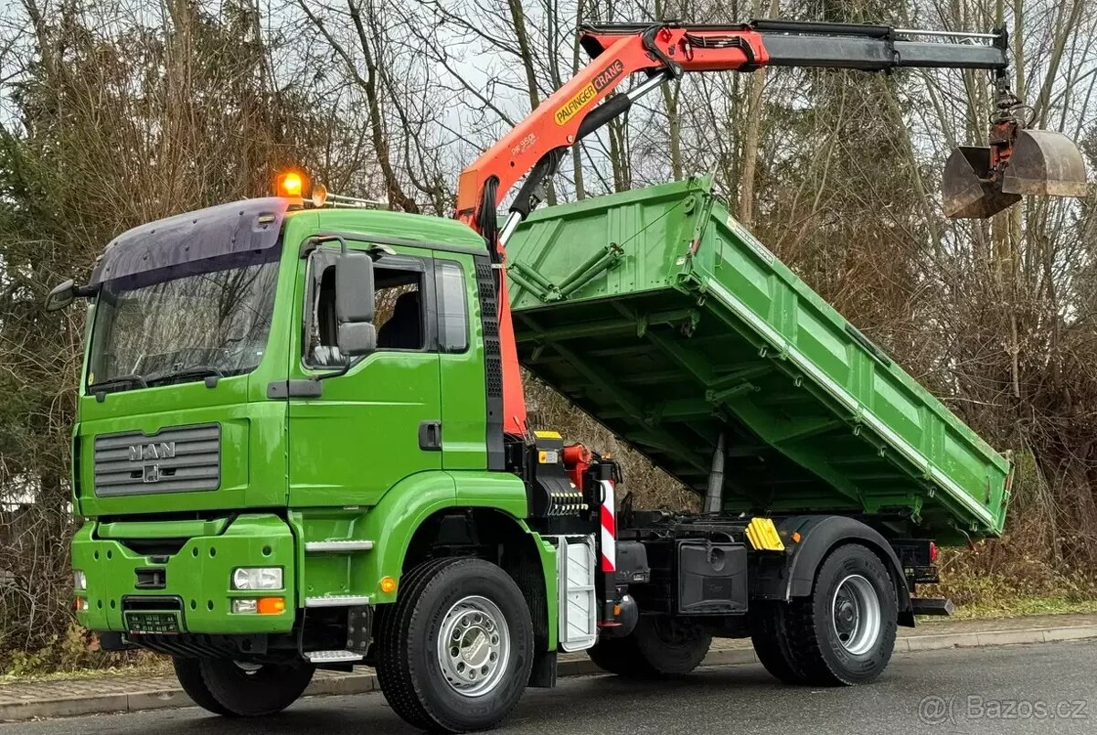 MAN TGA 18.360/4X2/sklápěč/S3/Jeřáb-Palfinger-PK9501
