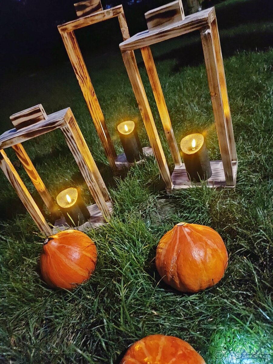 dřevěné lampiony - sada