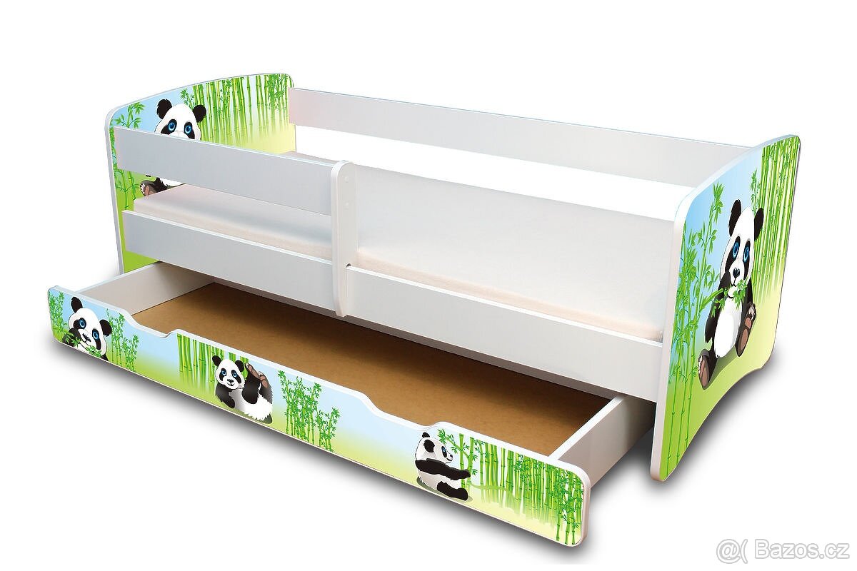 Dětská postel panda se zábranou