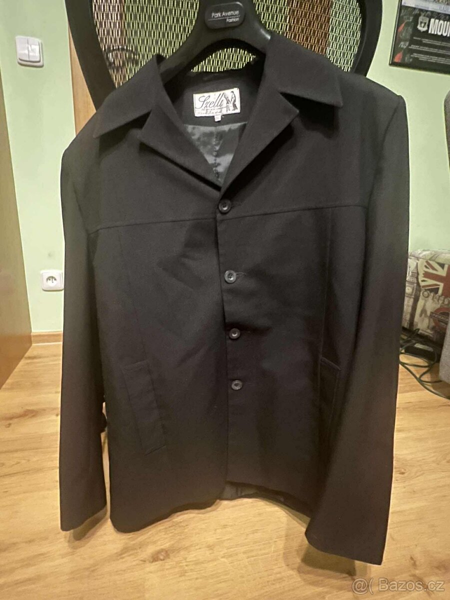 Pánské společenské sako Szelli – klasický střih, černé