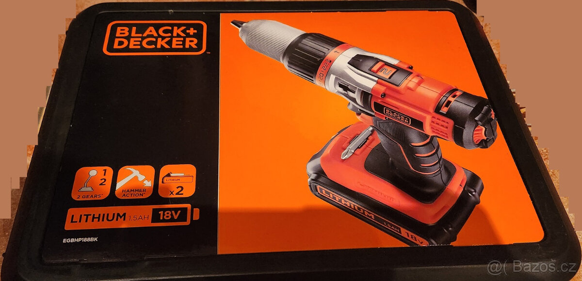 Aku vrtačka Black & Decker 18V EGBHP188BK