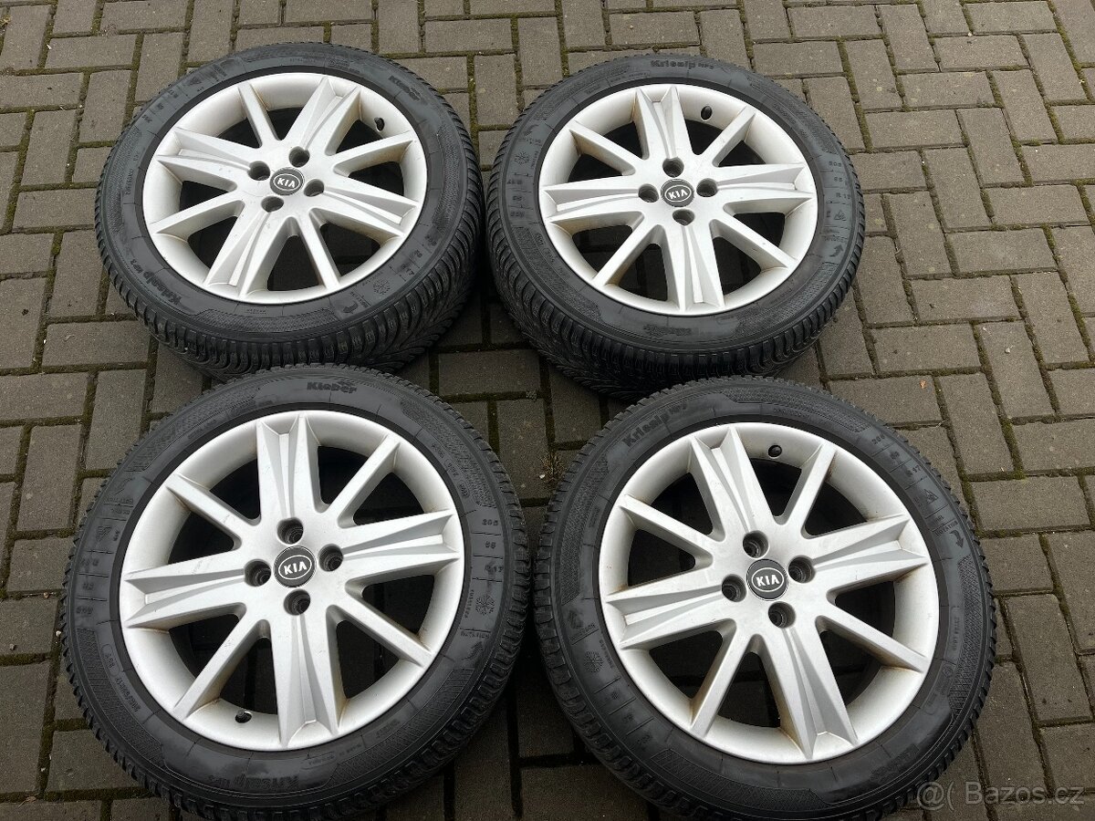 4x alu disky 4x100 R17, zimní pneu 80%