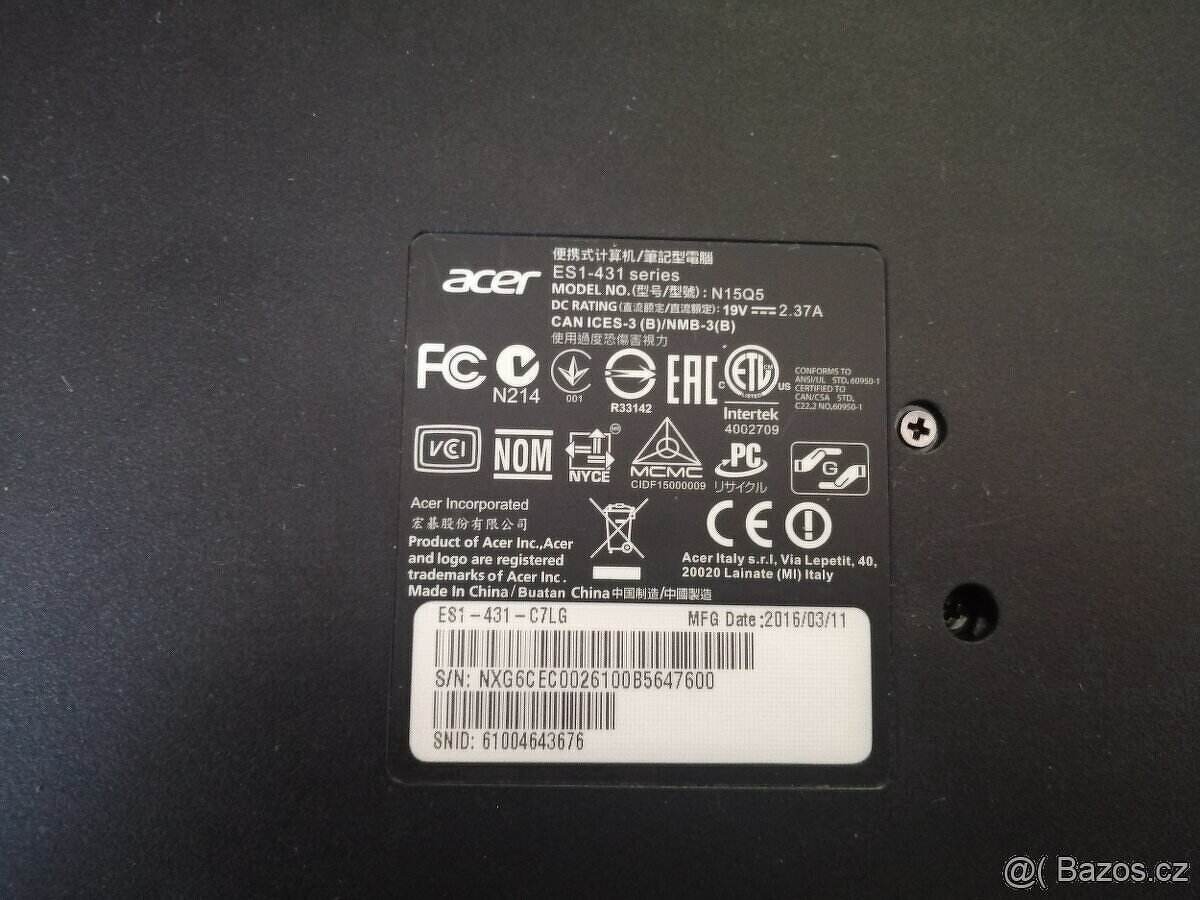 ( 1 ).. Acer aspire ES1-431-C7LG
