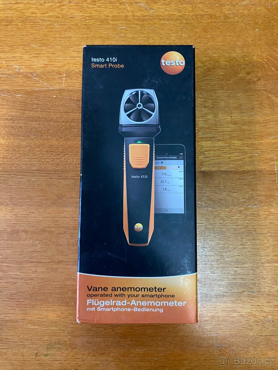 testo 410i - vrtulkový anemometr ovládaný chytrým telefonem
