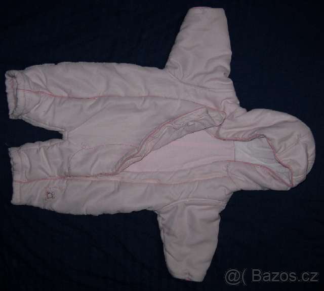 Růžový overal pro miminko s kapucí, Mothercare, pro 3-6 měsí