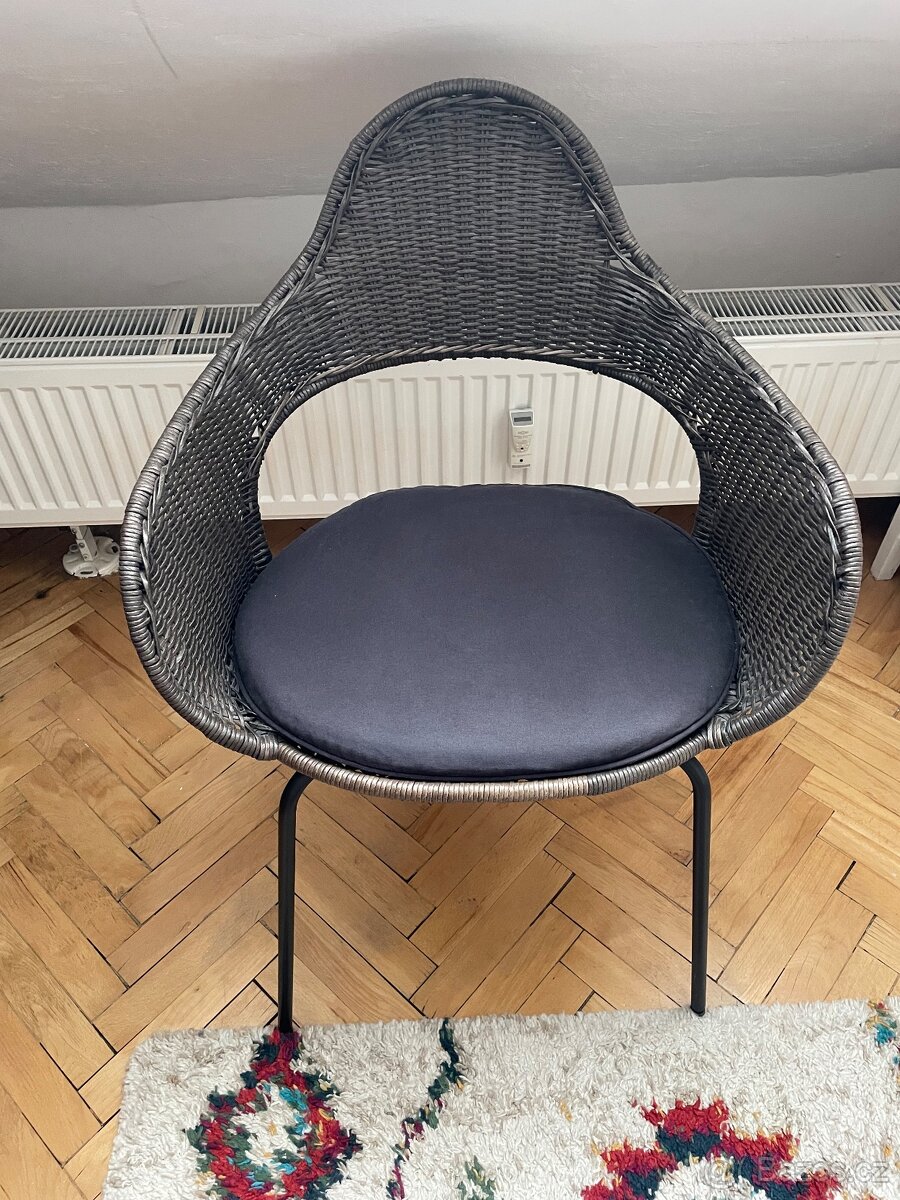 Ratan černé proutěné IKEA křeslo Židle
