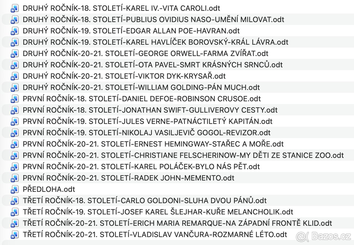 Čtenářský deník s 20 knihami k MATURITĚ