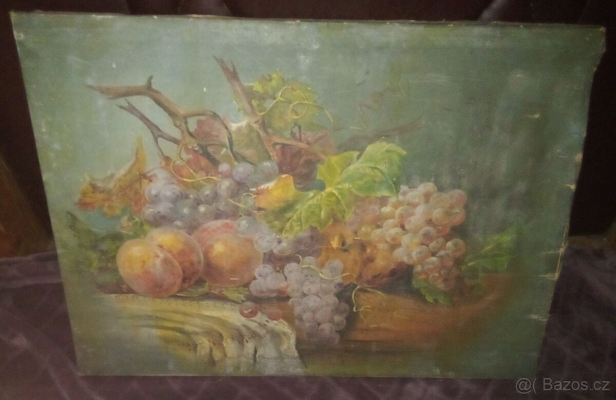 Prodám obraz na plátně hrozny