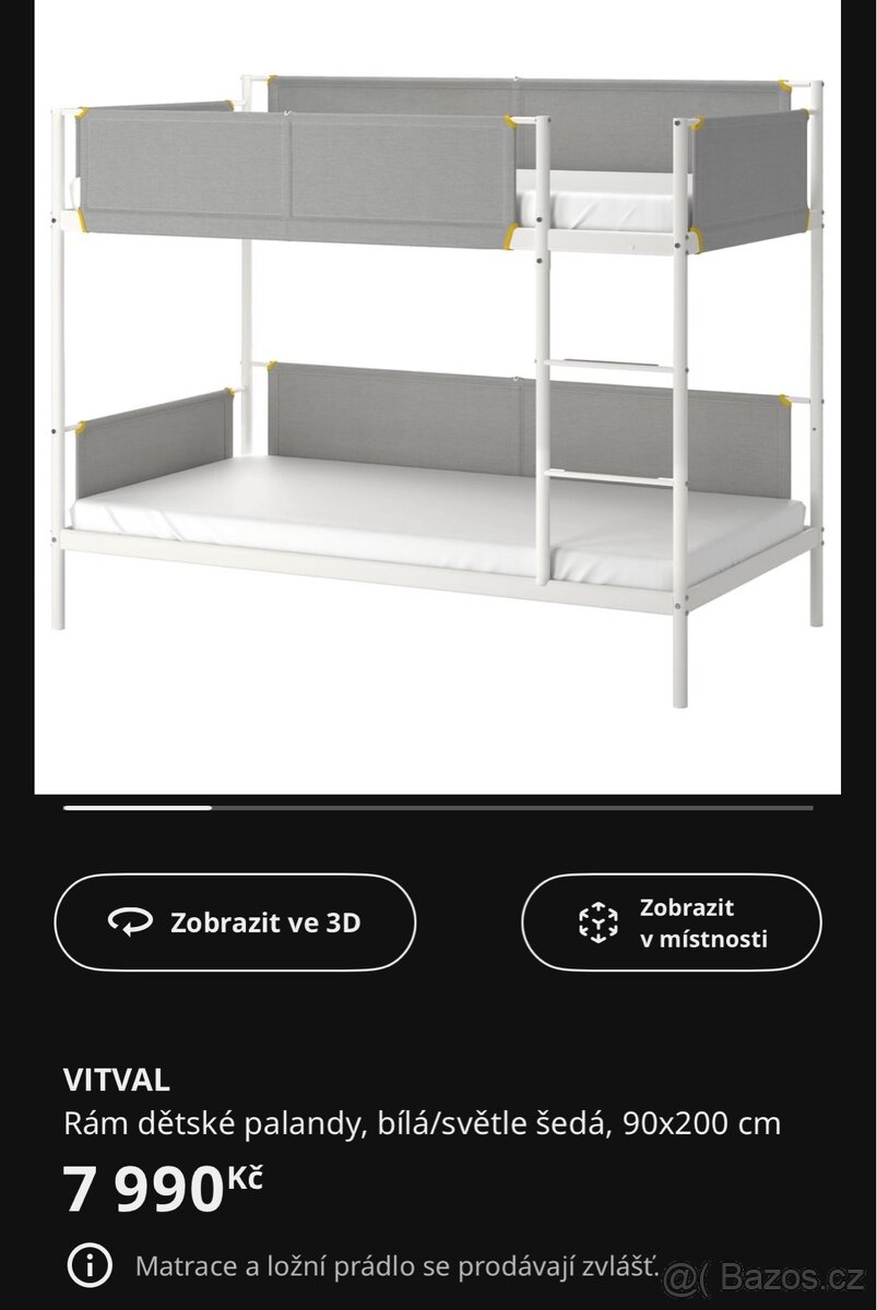 Dětská dvoupatrová postel | včetně matrací