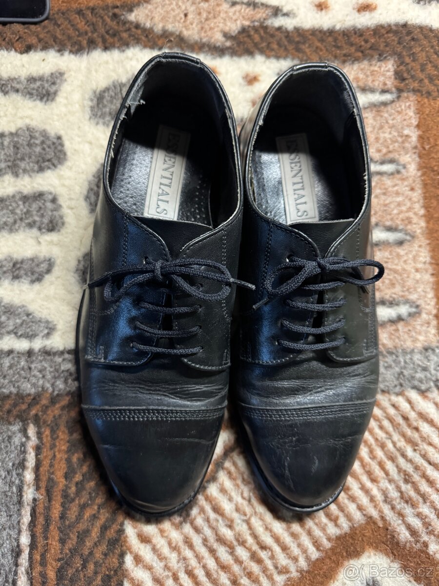 Pánské kožené černé polobotky 42