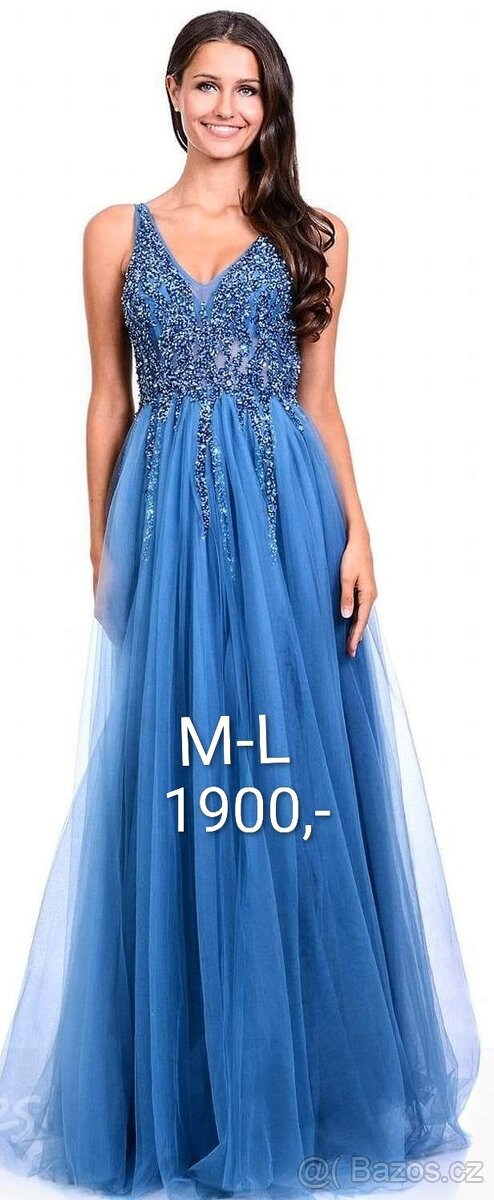 NOVÉ plesové šaty MODRÉ TYLOVÉ