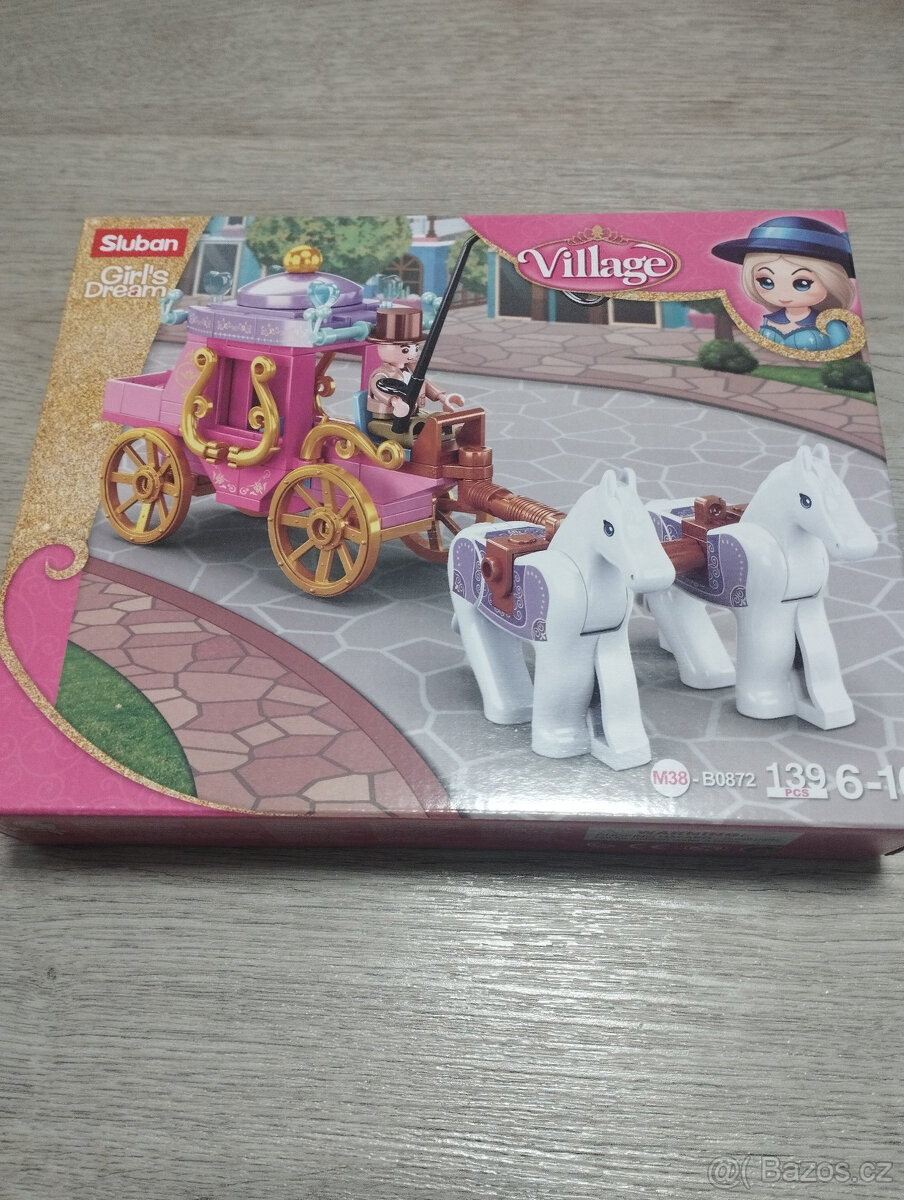 Stavebnice (lego) Sluban Dobový kočár s koníčky M38-B0872