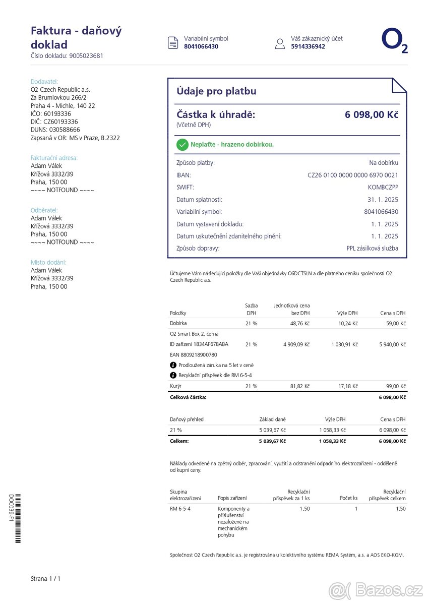 O2 Smart Box 2, černá - nové