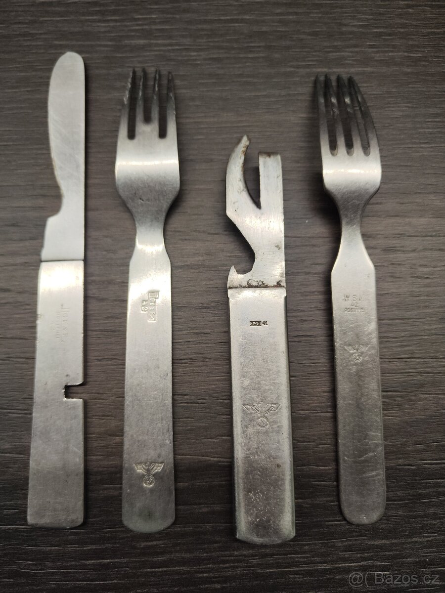 Německý příbor skládací 4ks, 3. Říše, Wehrmacht