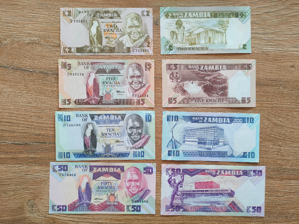 4 bankovky ze Zambie