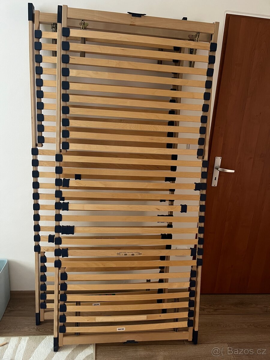 2x polohovatelny rošt lamelovy 90x200