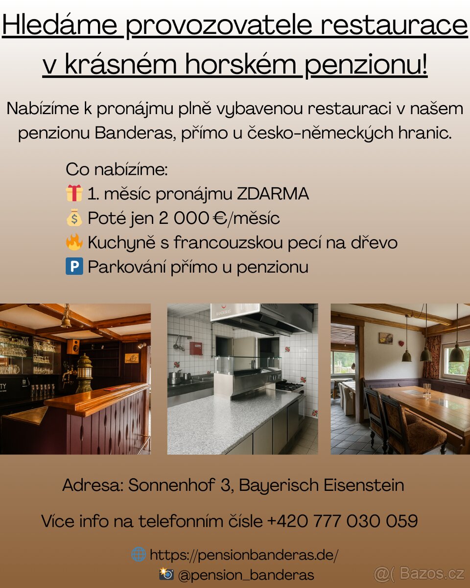 Pronájem restaurace v horském penzionu