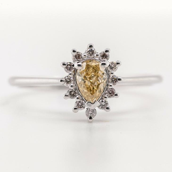 14K prsten s diamanty 0,43ct - certifikát AIG