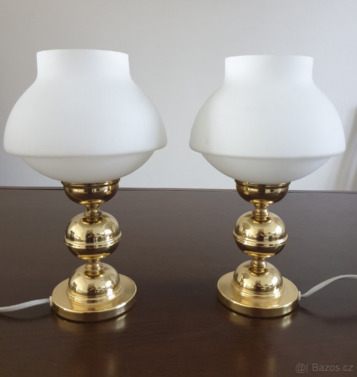 Retro stolní párové lampičky Kamenický Šenov