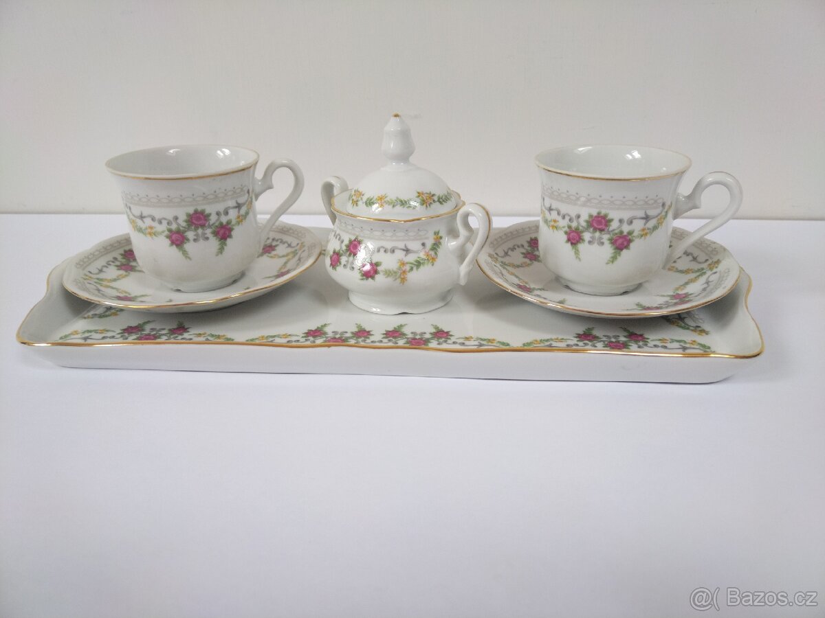 Porcelánový set pro dva na kávu nebo čaj