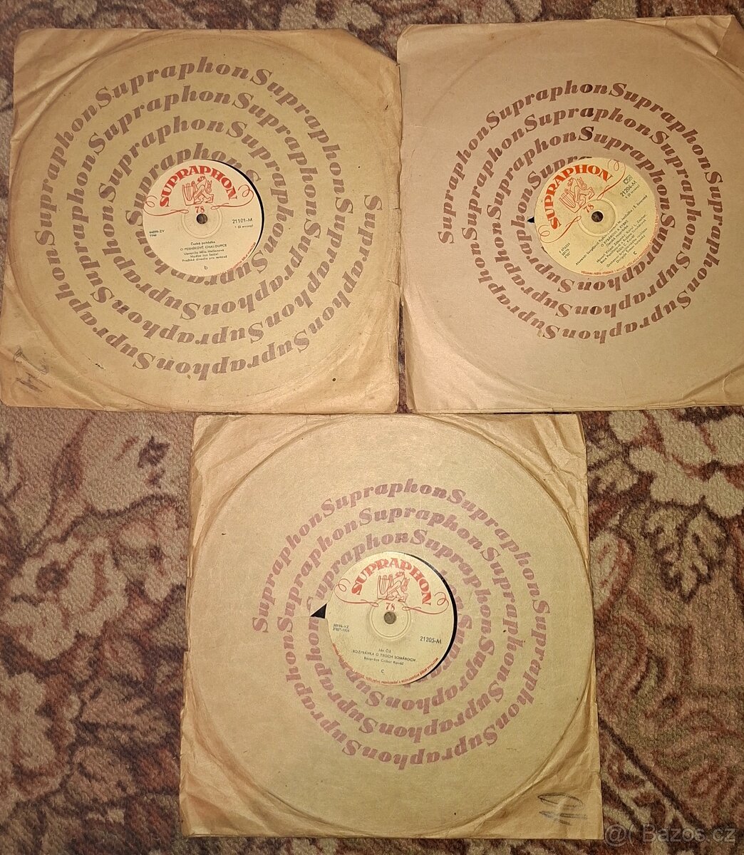 Šelakové gramofonové desky - pohádky - 25 cm