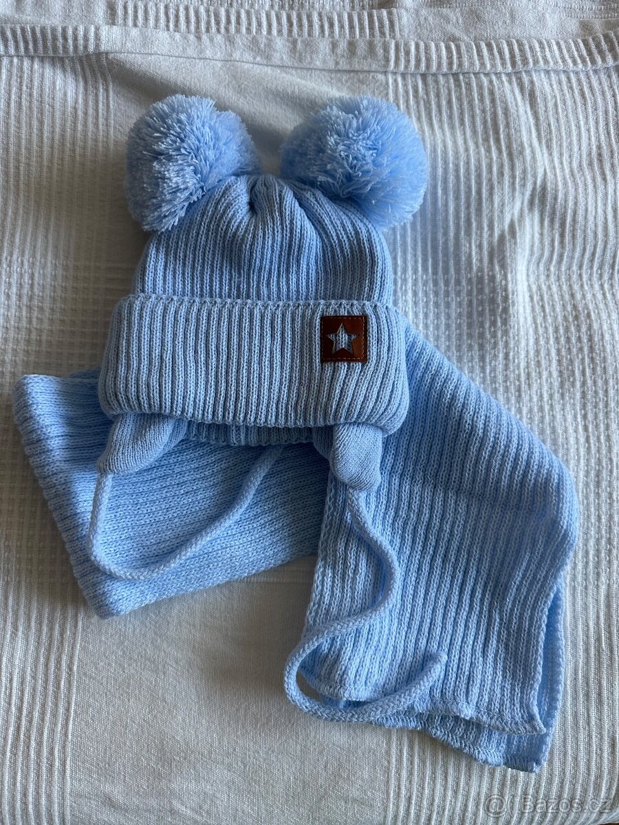 Zimní čepice s šálou Baby Nellys pro miminko